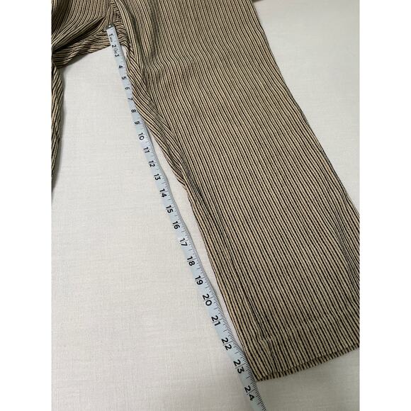 THE GREAT Linen Blend Paperbag Striped Straight Leg Pants Size 1 - Picture 7 of 8